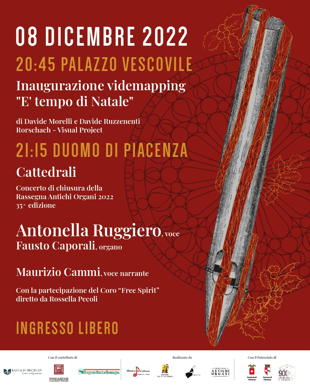 Locandina Piacenza 8 dicembre Antonella Ruggiero